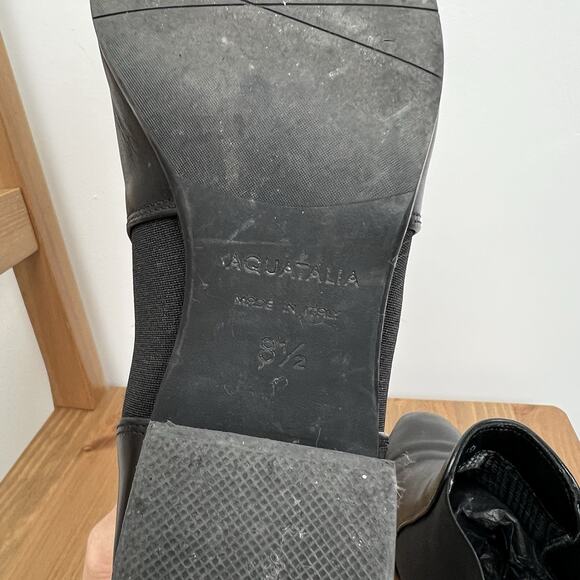 AQUATALIA WOMEN'S FALCO BLACK LEATHER CHELSEA ANKLE BOOTIES - SIZE 8.5 - Picture 7 of 10